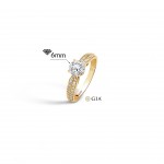 Anel N.63 Ouro 18K Diamantes 1ct