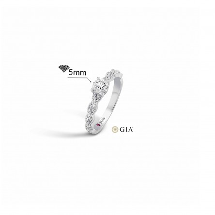 Anillo N.35 Oro Blanco 18K con Diamantes 0,73ct