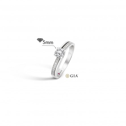 Anel N.39 Ouro Branco 18K com Diamantes 0,57ct