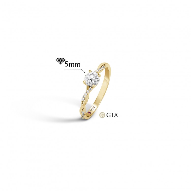 Anillo N.32 Oro Amarillo 18K con Diamantes 0,59ct