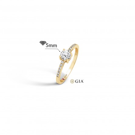 Anel N.38 Ouro Amarelo 18K com Diamantes 0,62ct