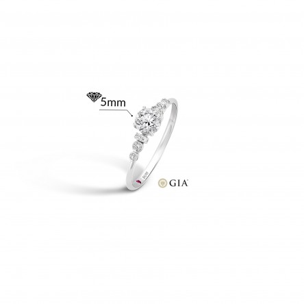 Ring N.42 18K Gold Diamonds 0,63ct