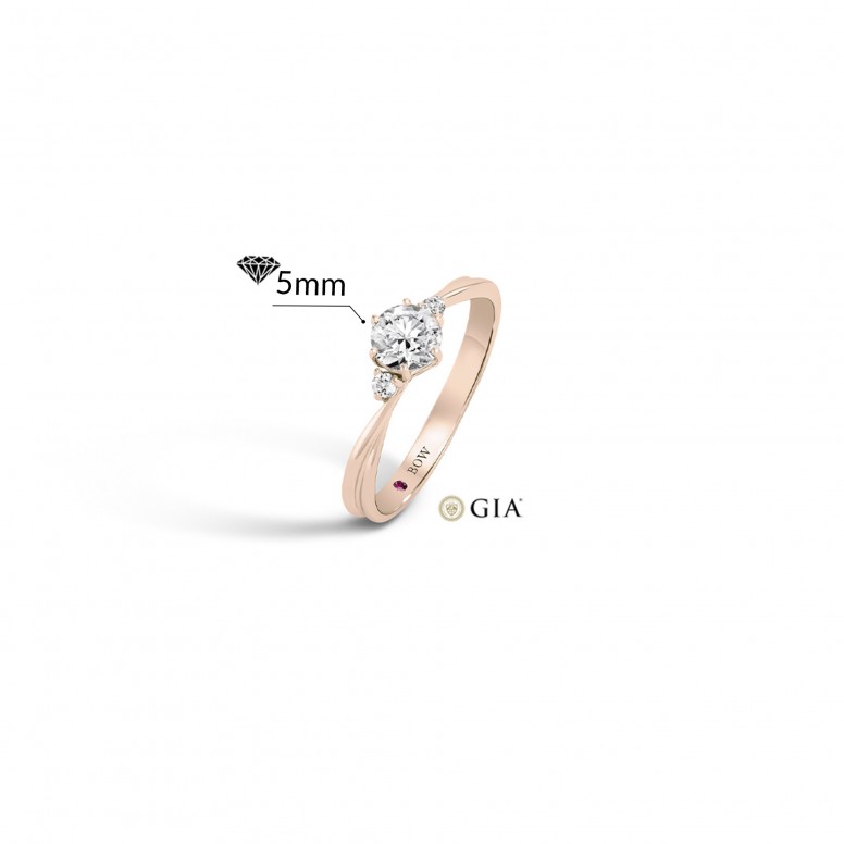 Anillo N.33 Oro Rosa 18K con Diamantes 0,55ct