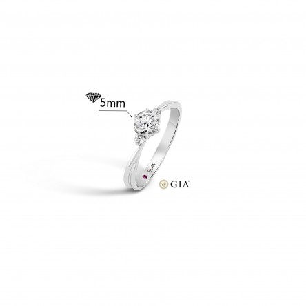 Anel N.33 Ouro Branco 18K com Diamantes 0,55ct