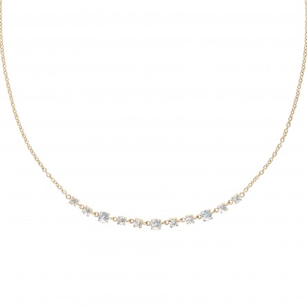 Contrast Crystal Gold Necklace