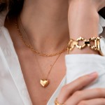 Neckmess Heart Big Gold Necklace