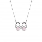 Mum Girl & Girl Pink Necklace