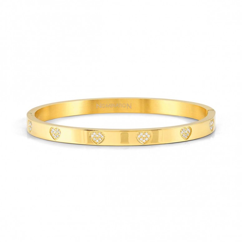 Pretty Bangles Hearts Gold Bracelet