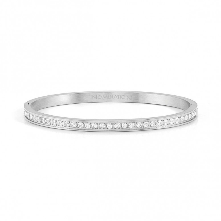 Pretty Bangles White Zirconia Silver Bracelet