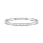 Pretty Bangles White Zirconia Silver Bracelet