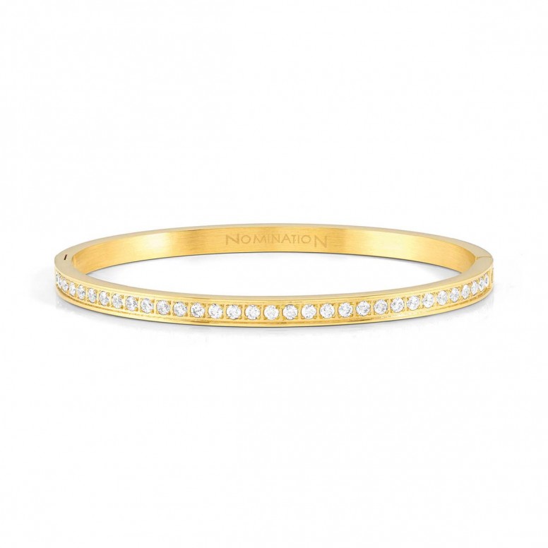 Pretty Bangles White Zirconia Gold Bracelet