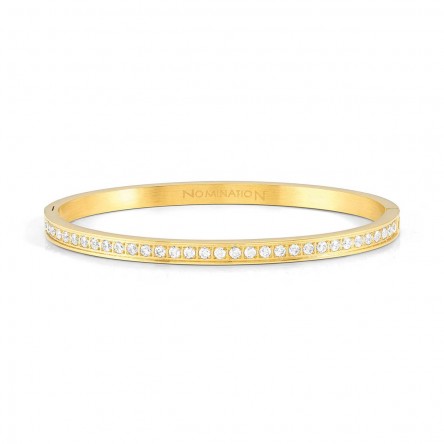 Pretty Bangles White Zirconia Gold Bracelet