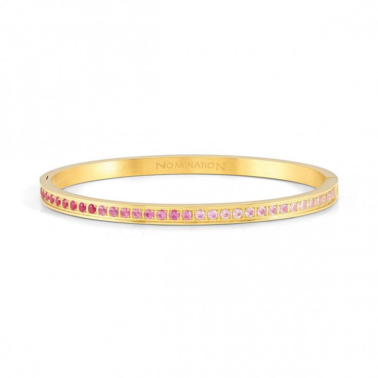 Pretty Bangles Pink Zirconia Gold Bracelet