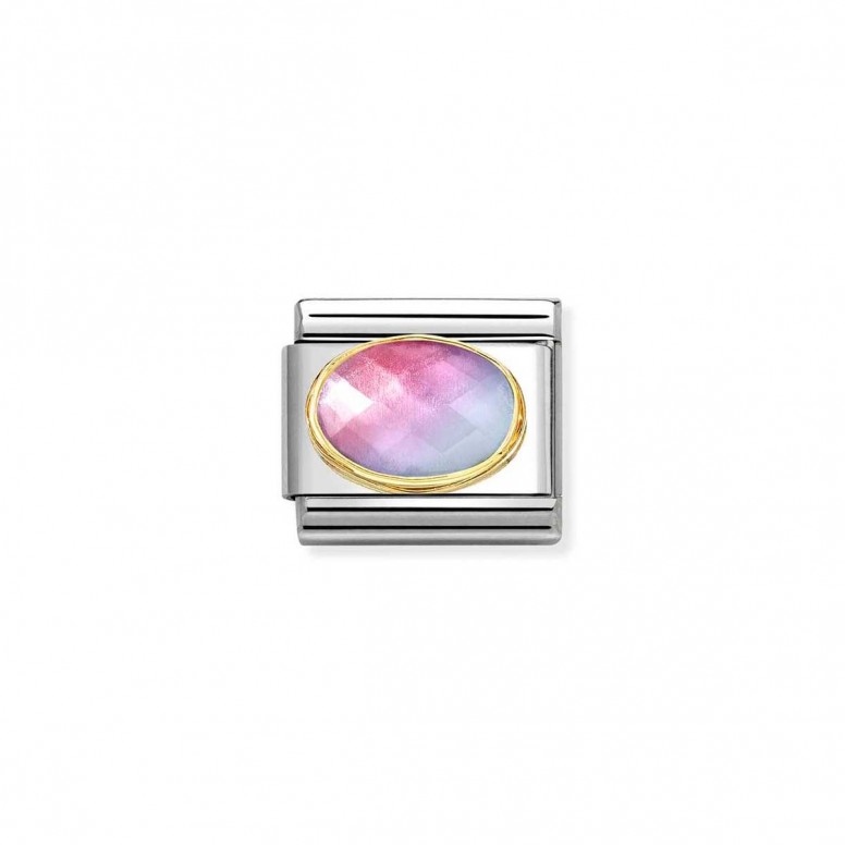 Charm Link Composable Piedra Azul Rosa