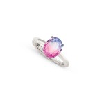 Symbiosi Pink & Purple Stone Silver Ring