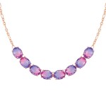 Collar Symbiosi Rose Gold Piedras Rosa & Morado