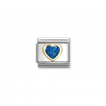 Charm Link Composable Glitter Corao Azul