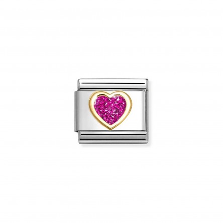 Composable Glitter Pink Heart Charm