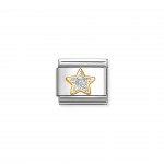 Charm Link Composable Glitter Estrella Plateada