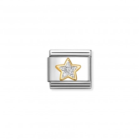 Composable Glitter Silver Star Charm