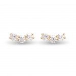 Brincos 3 Solitaires Ouro 18K Topzios