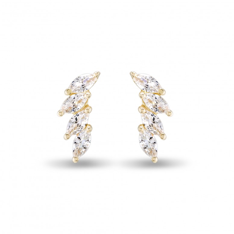 Climber I 18K Gold Topaz Earrings