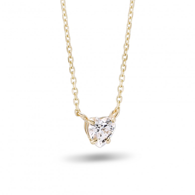 Collar Heart Solitaire I Oro Amarillo 18K Topacio