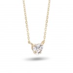 Heart Solitaire I 18K Yellow Gold Topaz Necklace