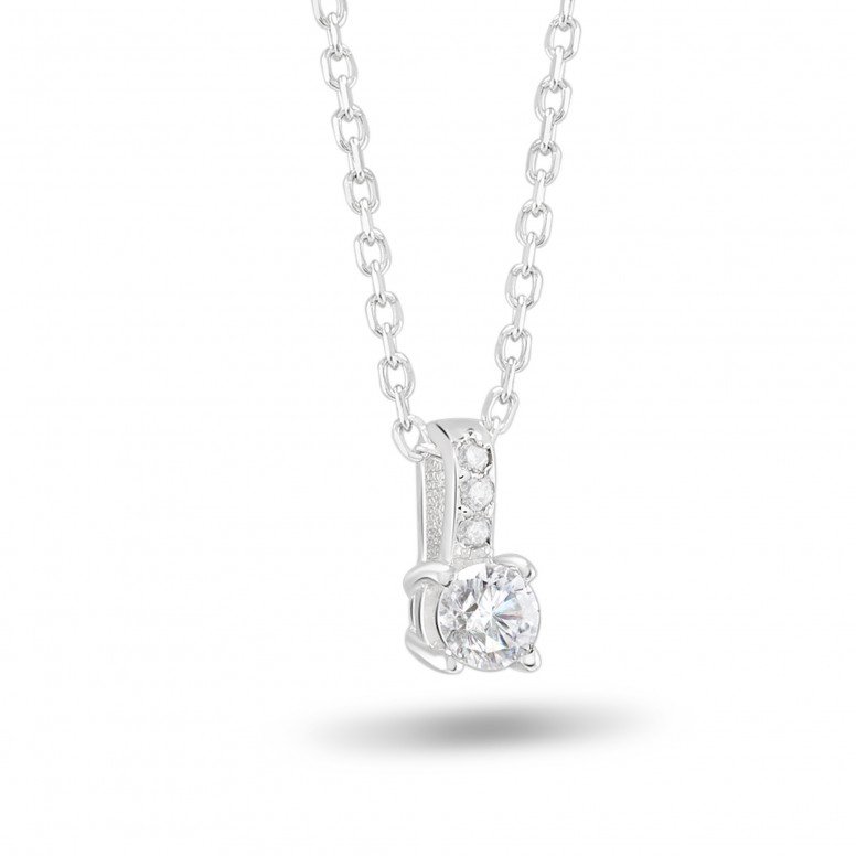 Collar Solitaire White I Oro 18K Diamantes 0,13ct