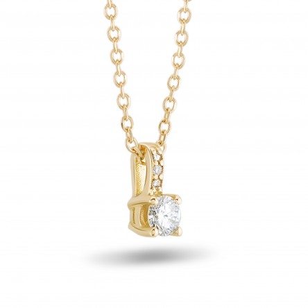 Collar Oro Amarillo 18K Diamantes Solitrio 0.13ct