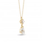 18K Yellow Gold Necklace with White Topaz