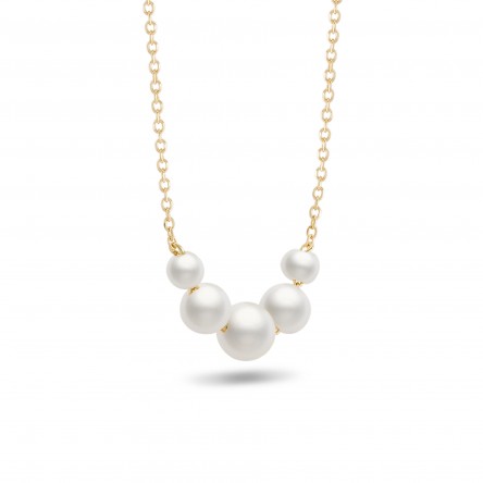 Collar Oro Amarillo 18K 5 Pearls