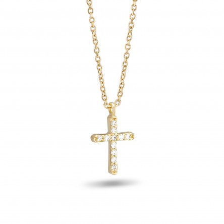 Colar Cross Ouro 18K Topzios