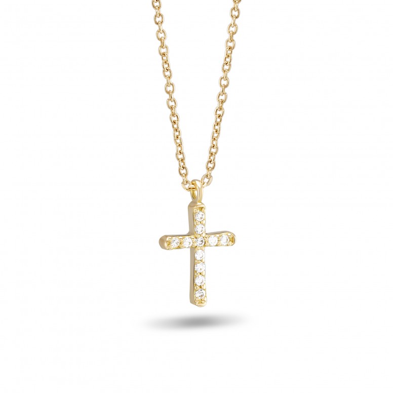 Collar Cross Oro 18K Topacios