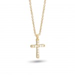 Cross 18K Gold Topaz Necklace