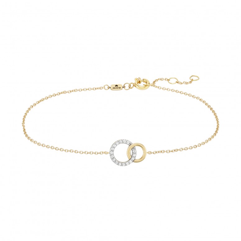 Pulsera Two Circles Oro 18K Topacios