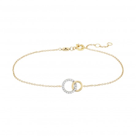 Two Circles 18K Gold Topaz Bracelet