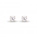 Solitaire II 18K Gold Topaz Earrings