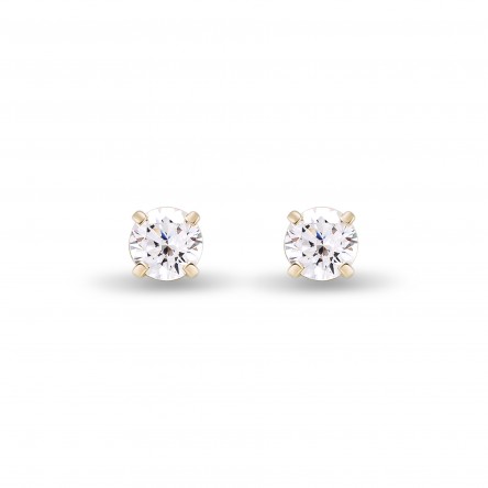 Solitaire II 18K Gold Topaz Earrings