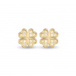 Clover 18K White Topaz Earrings