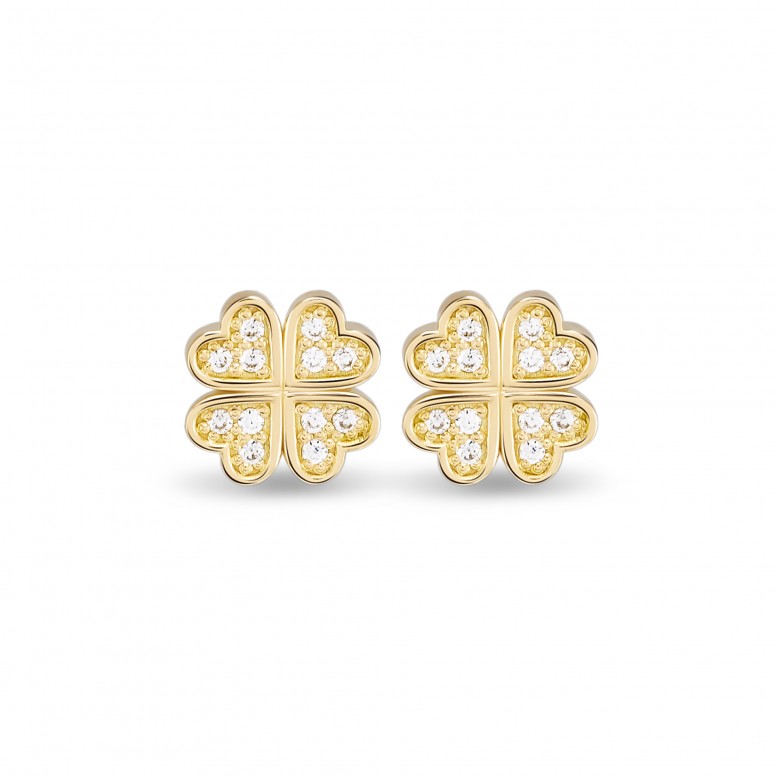 Brincos Clover Ouro 18K Topzios