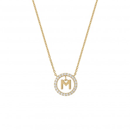Letter In Circle M Necklace