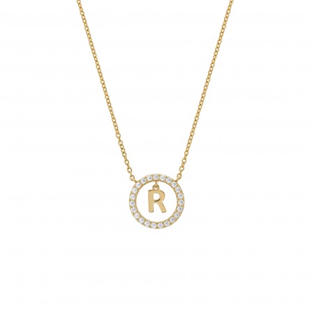 Letter In Circle R Necklace