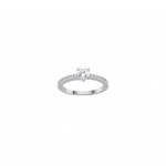 Anel Heart Solitaire Prateado