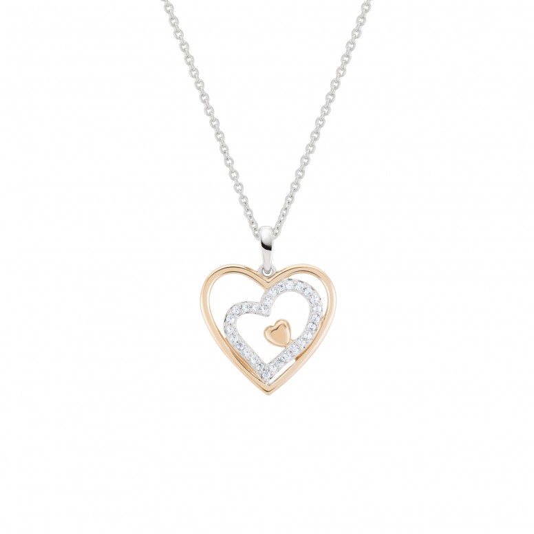 Collar Love In Rose Three Hearts