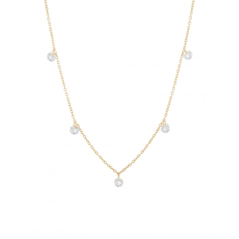 Colar Ouro 14K Floating Stones