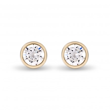 Solitaire I 18K Gold Topaz Earrings