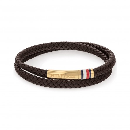 Double Brown Leather Bracelet