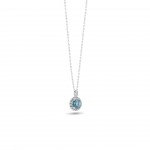 Collar Oro 18K Topacio London Blue y Diamantes 0,096ct