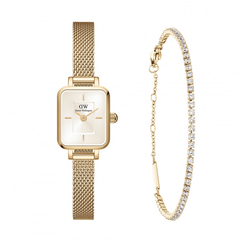 Set Reloj Quadro Mini Champagne